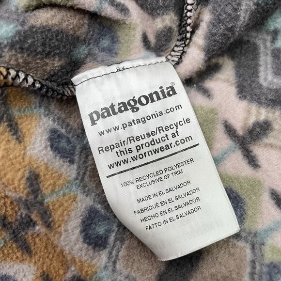 Patagonia Pullover Fleece Size Small Micro D Snap T Companions Aztec Tribal - Picture 6 of 11